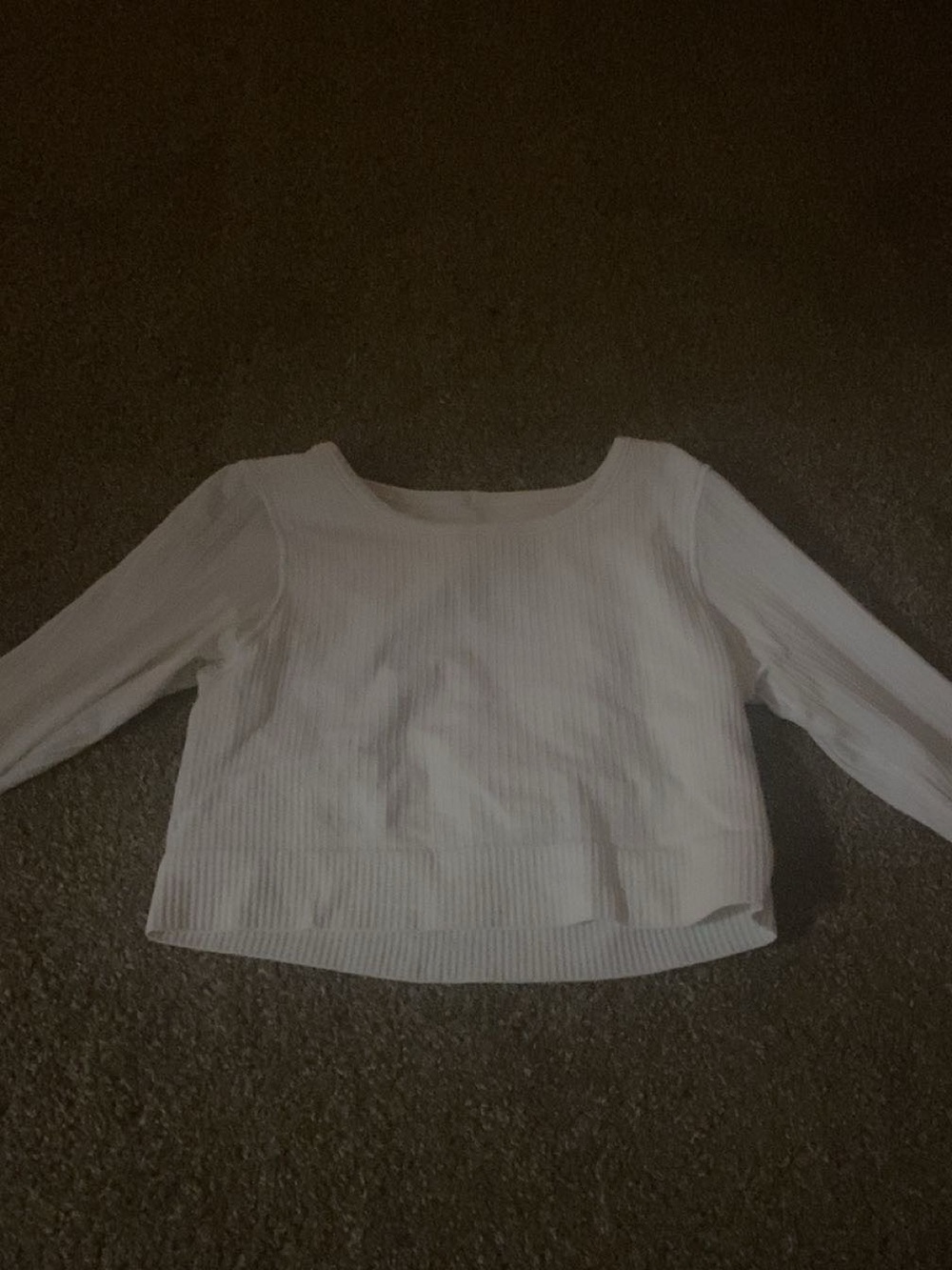 Lululemon Women's White Ribbed Long-Sleeve Top - Classic Scoop Neck